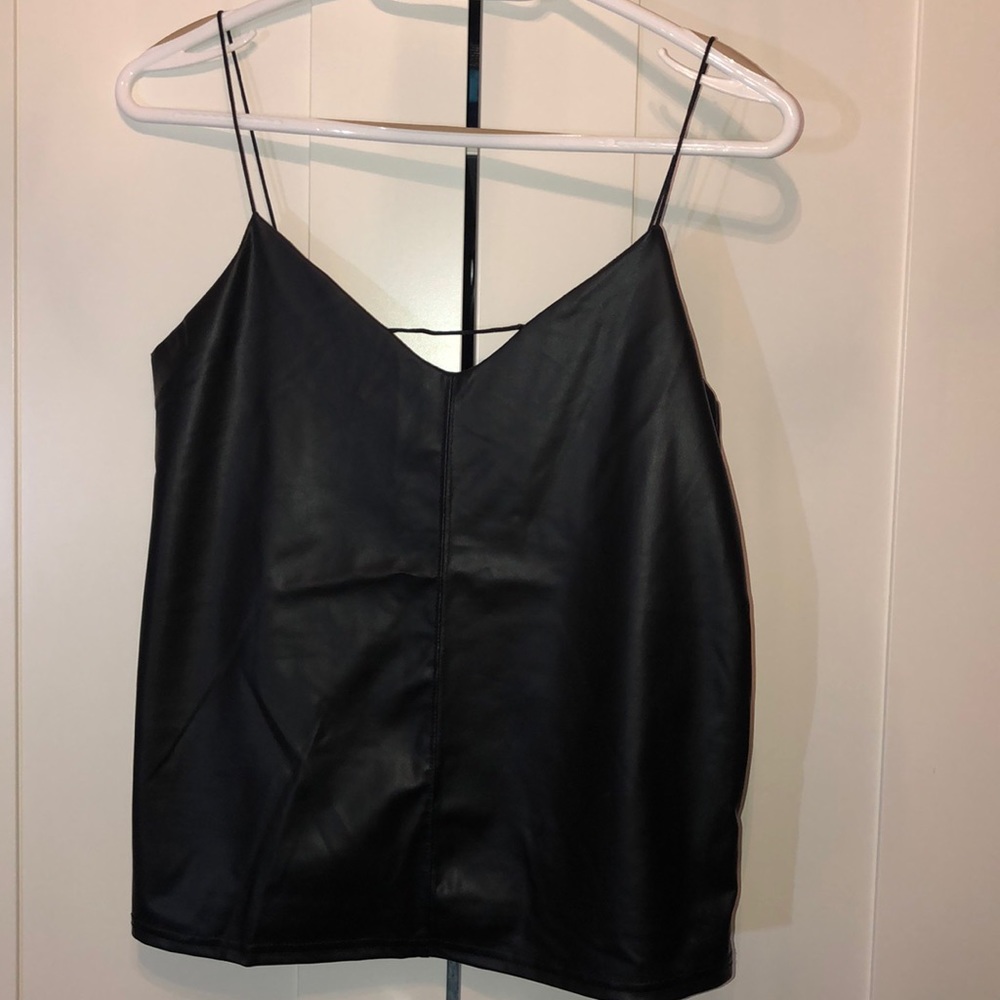 NWOT Black Faux Leather Missguided Tank